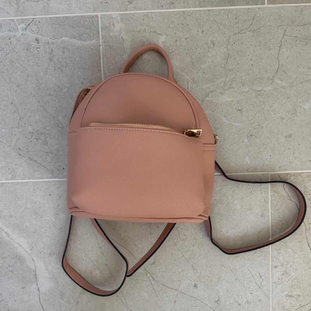 Pink Leather Backpack